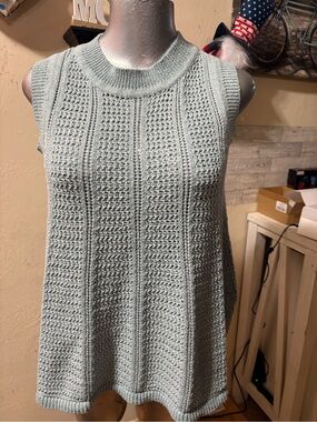 C&C California Mint Green Textured Sleeveless Knit Tank